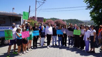 Seferihisar Gölcük’te JES projesine karşı köylüler, çevreciler ve Seferihisar Belediyesi