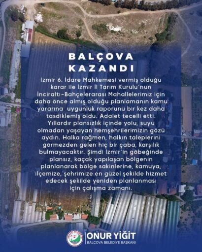 Balçova Belediye Başkanı Onur Yiğit, İzmir 6. İdare Mahkemesi’nin TMMOB