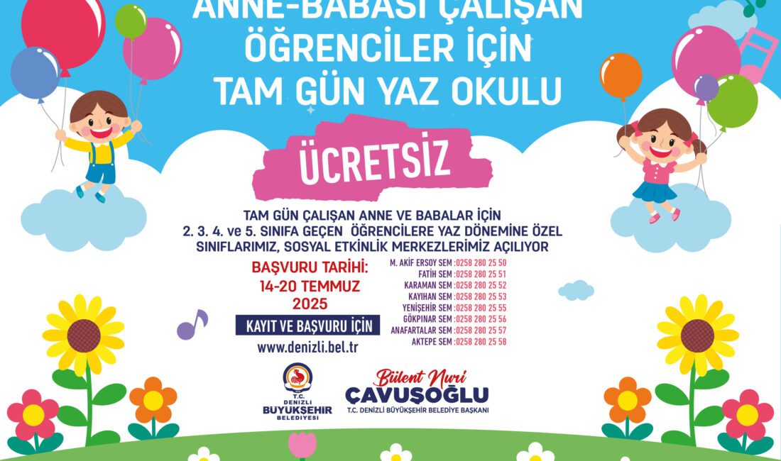 Denizli Büyükşehir Belediyesi’nden Çalışan Ailelere Büyük Destek Denizli Büyükşehir Belediyesi, anne ve babası tam gün çalışan ailelerin