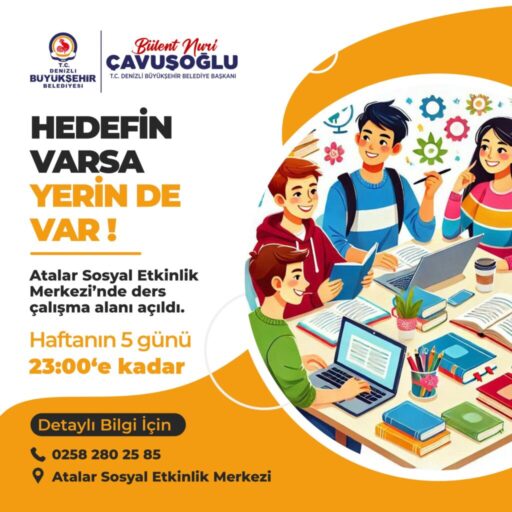 Denizli Büyükşehir Belediyesi, gençlerin eğitim hayatına katkı sağlamak amacıyla Atalar