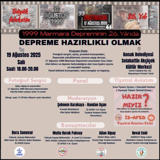 17 AĞUSTOS 1999 MARMARA DEPREMİNİ 26. YILINDA UNUTMADIK