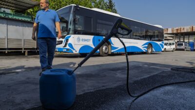 İzmir Büyükşehir Belediyesi ESHOT Genel Müdürlüğü, otobüs yıkamada kullanılan suyu