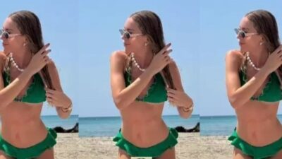 Sinem Kobal’ın yeşil bikinili tatil pozu sosyal medyada olay oldu!