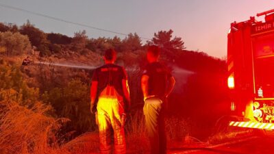 İzmir’in Urla ilçesine bağlı Barbaros Mahallesi'nde başlayan orman yangını, İzmir