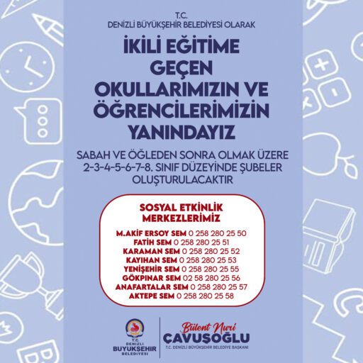 İkili eğitimde zaman kaybına son! Denizli Büyükşehir Belediyesi’nin ücretsiz etüt