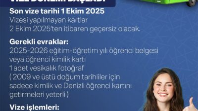 Denizli Büyükşehir Belediyesi’nin şehir içi toplu ulaşımda sunduğu Denizli Öğrenci