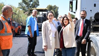 Aydın Büyükşehir Belediyesi’nin Kızılcaköy ve Kemer Mahallesi arasındaki yol çalışması