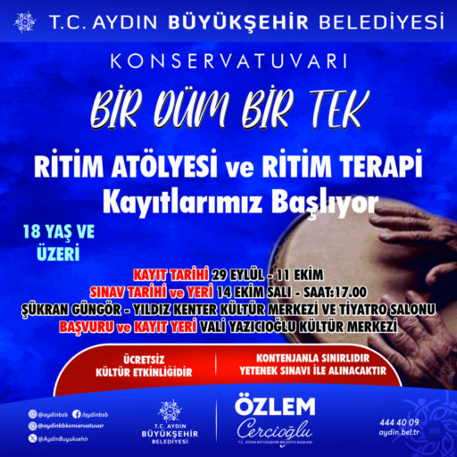 Başkan Özlem Çerçioğlu, Aydın Büyükşehir Belediyesi’nin ritim terapisi eğitimlerine davet