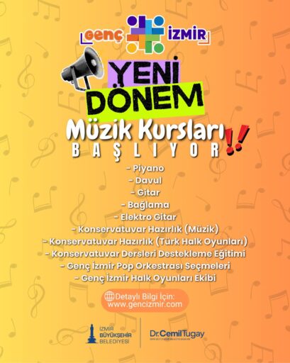 Genç İzmir'den 18-30 Yaş Arası Gençlere Ücretsiz Müzik ve Sanat Kursları