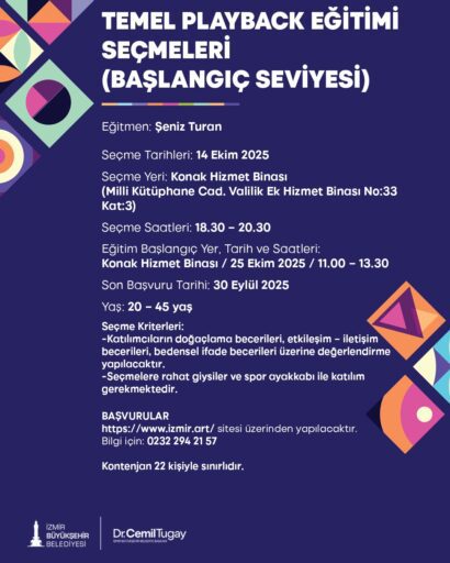 İzmir Büyükşehir Belediyesi'nde Yeni Sanat Sezonu Başlıyor