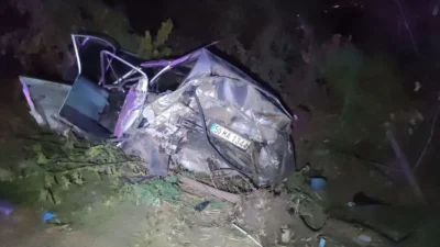 İzmir'in Ödemiş ilçesinde meydana gelen trafik kazasında bir kamyonet ile