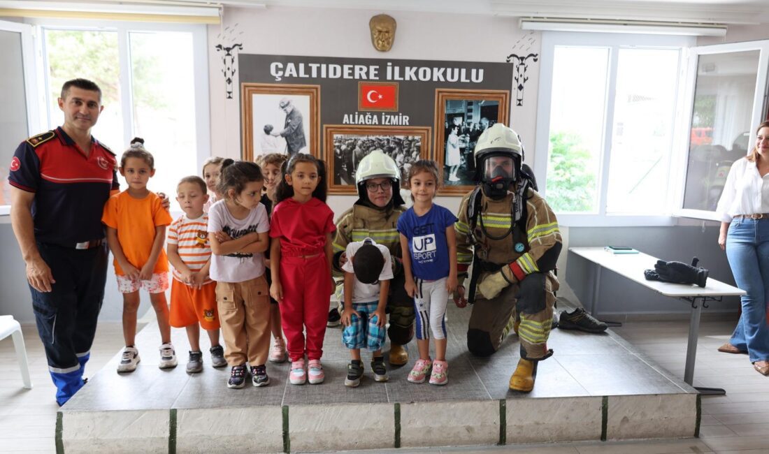 İzmir’de İtfaiye Haftası Coşkusu: “Ateş Savaşçıları” Öğrencilere Yangın ve Afet Eğitimi Verdi İzmir Büyükşehir Belediyesi, İtfaiye Haftası kapsamında itfaiye ekipleri ile öğrencileri