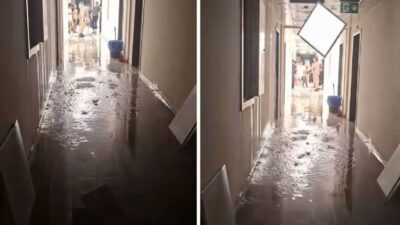 Bornova KYK Yurdu’nda su borusu patladı. Odaları su bastı, öğrenciler