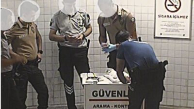 İZBAN'ın Cumaovası İstasyonu'nda, güvenlik görevlilerinin dikkati sayesinde trende unutulan ve