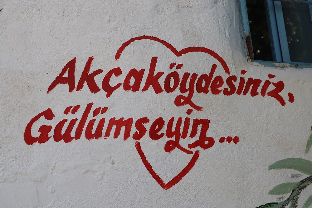 Menderes’te Akçaköy’ün duvarları tuvale dönüştü