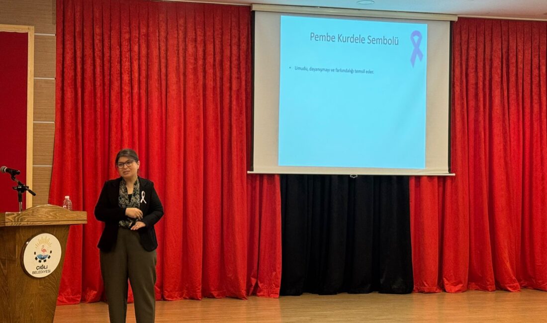 Çiğli Belediyesi’nden Meme Kanseri Farkındalık Semineri Çiğli Belediyesi, Meme Kanseri Farkındalık Ayı kapsamında kadınlara erken tanı
