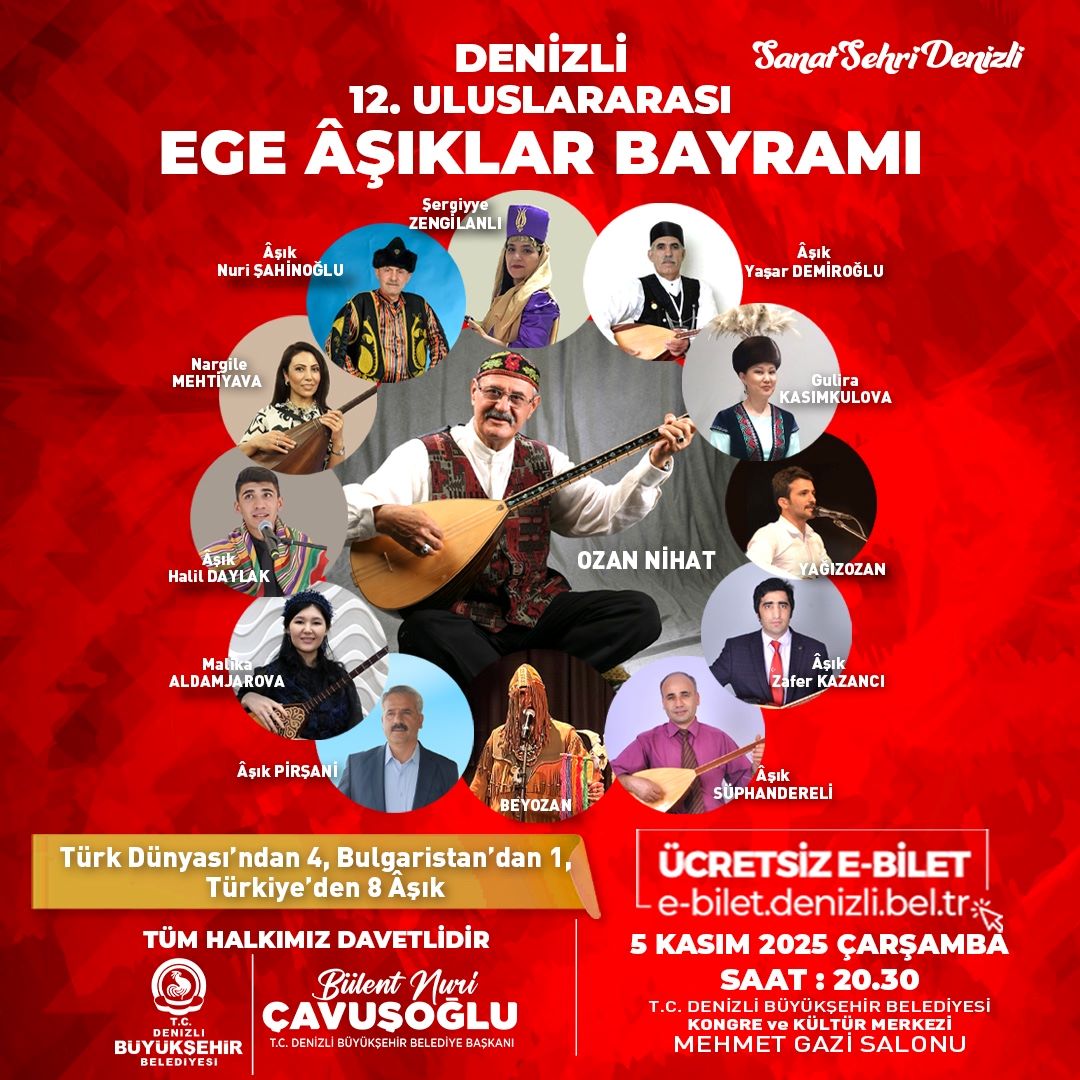 Denizli Büyükşehir Belediyesi, 12. Uluslararası Ege Âşıklar Bayramı’nı 5 Kasım’da