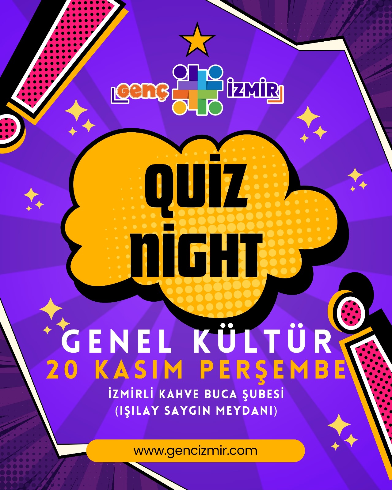 İzmir Büyükşehir Belediyesi'ne bağlı Genç İzmir, gençlerin eğlenip sosyalleşeceği genel