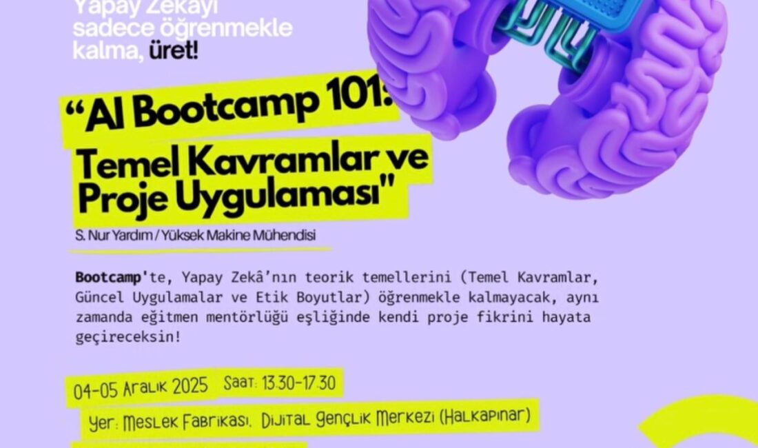 İzmir Büyükşehir Belediyesi Meslek Fabrikası Dijital Gençlik Merkezi'nde 4-5 Aralık'ta