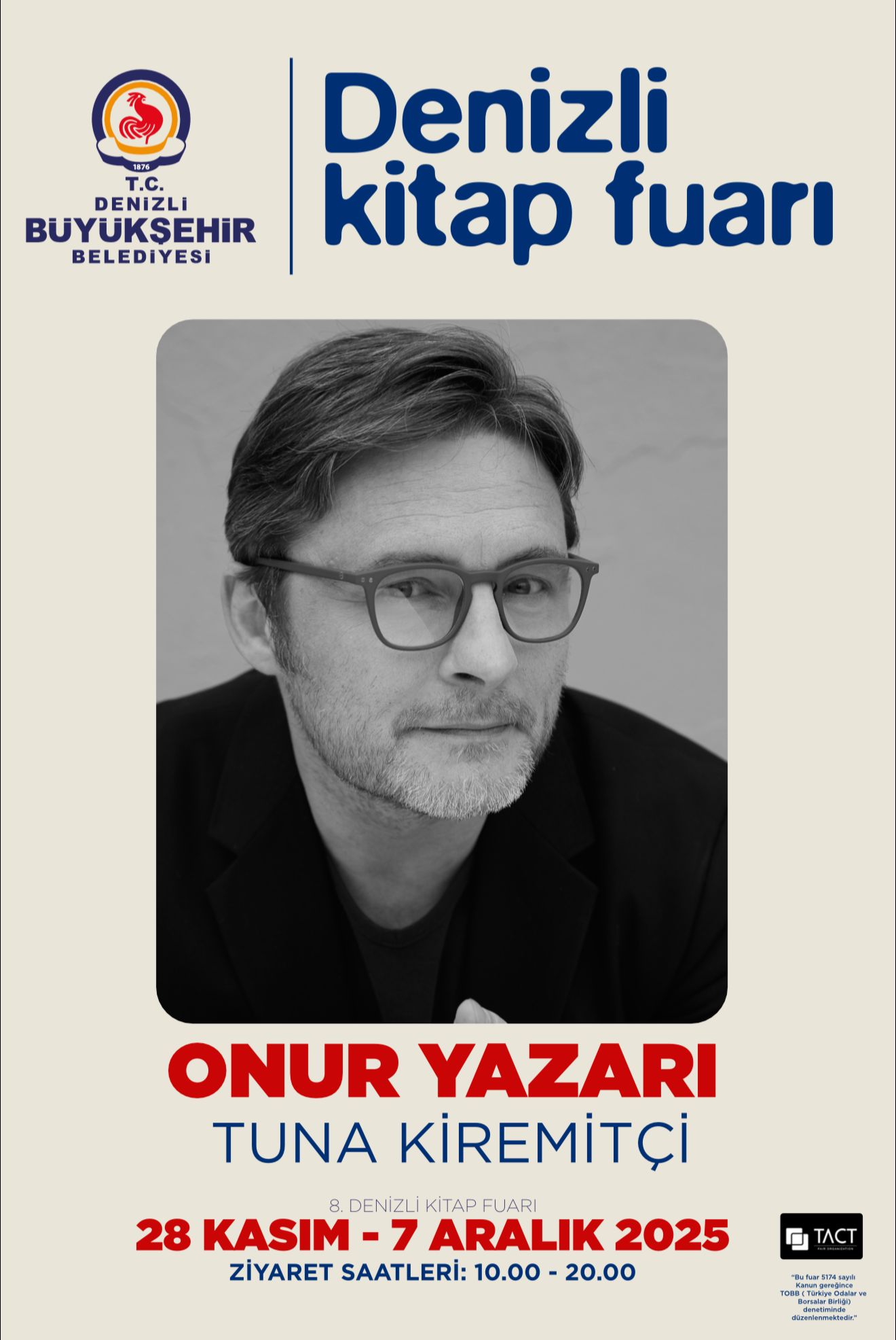 Denizli Kitap Fuarı Kapılarını Açıyor! Onur Konuğu Tuna Kiremitçi