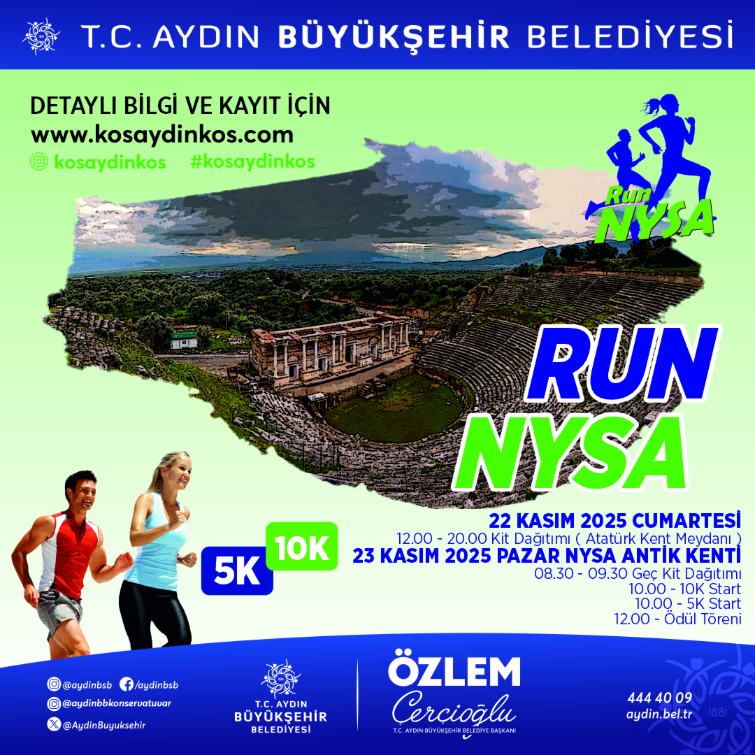 Run Nysa koşu etkinliği, 23 Kasım Pazar günü Nysa Antik