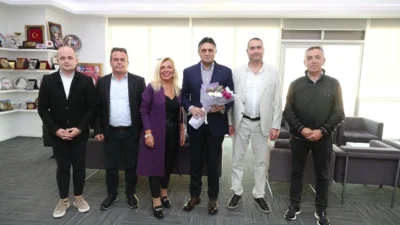 Foça sel felaketinin ardından yardıma koşan Aliağa Belediyesi'ne teşekkür ziyareti