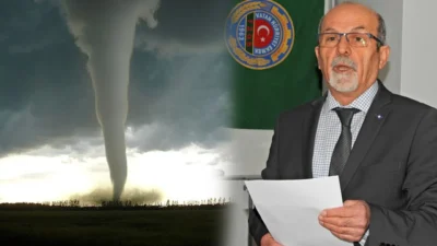 Çeşme Ziraat Odası Başkanı Süleyman Özer, Ovacık'ta hortumun konteyner evleri