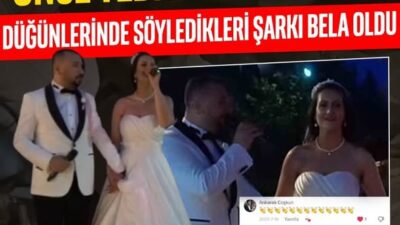 İzmir’de düğünlerinde Ankaralı Coşkun’un şarkısını söyleyen çift, sanatçının videoyu tebrik