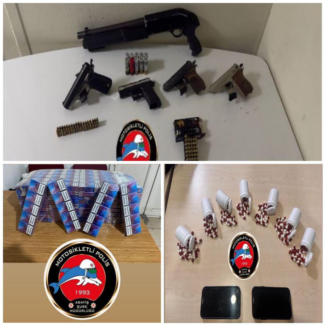 Asayiş operasyonu bilançosu açıklandı. 1 haftada 89 tutuklama, silahlar, uyuşturucu