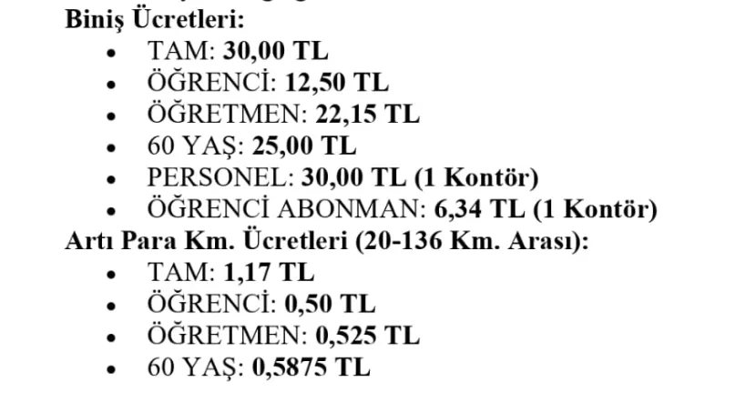 İZBAN'da Yeni Tarife Yürürlükte