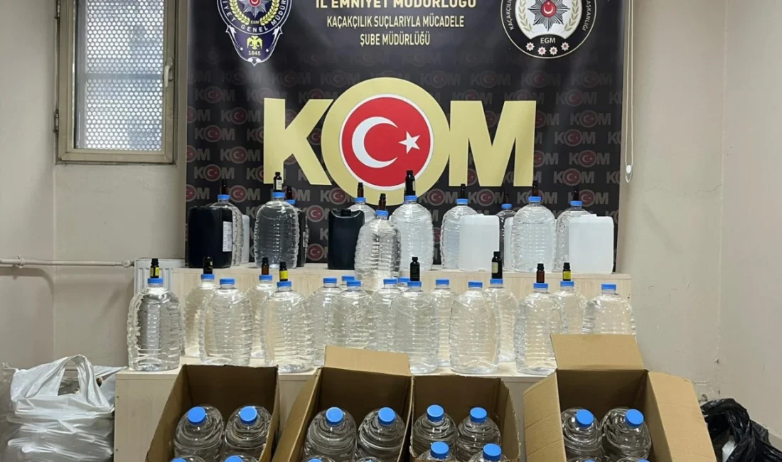 İzmir sahte içki operasyonunda 3,5 ton etil alkol ve yüzlerce
