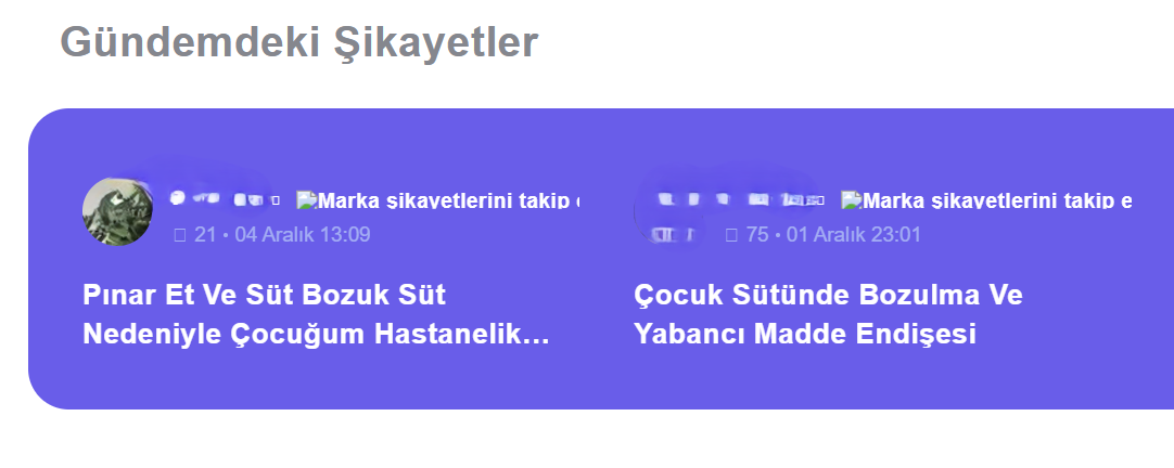 Pınar süt denetim şikayetler