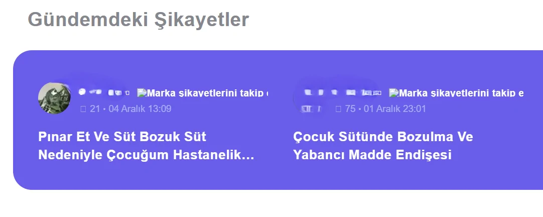 Pınar süt denetim şikayetler