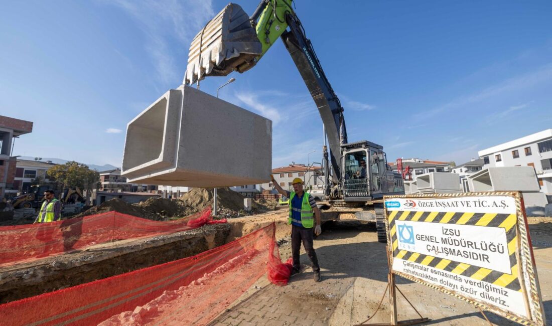 İZSU, Tire merkezde 180 milyon TL'lik yağmur suyu hattı inşaatına