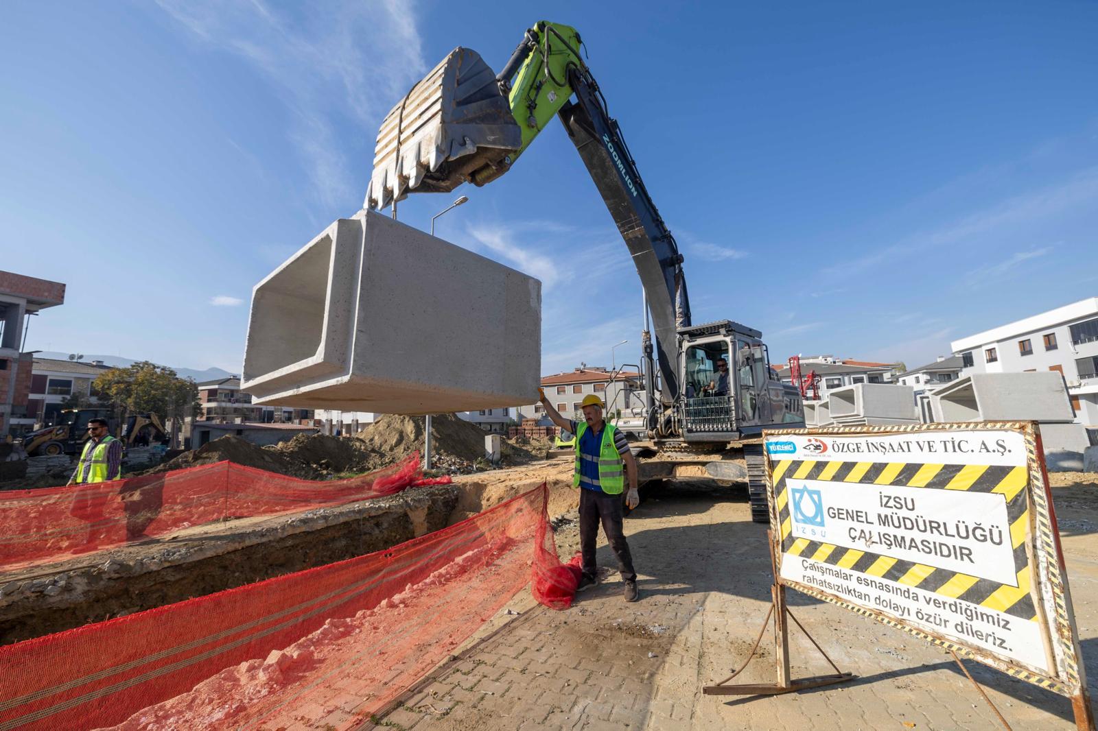 İZSU, Tire merkezde 180 milyon TL'lik yağmur suyu hattı inşaatına