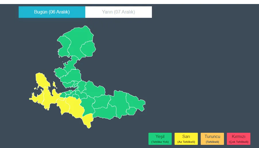 İZMİR’E METEOROLOJİ’DEN “SARI” KOD UYARISI! Meteoroloji, Balkanlardan gelen soğuk hava nedeniyle İzmir için sarı kod