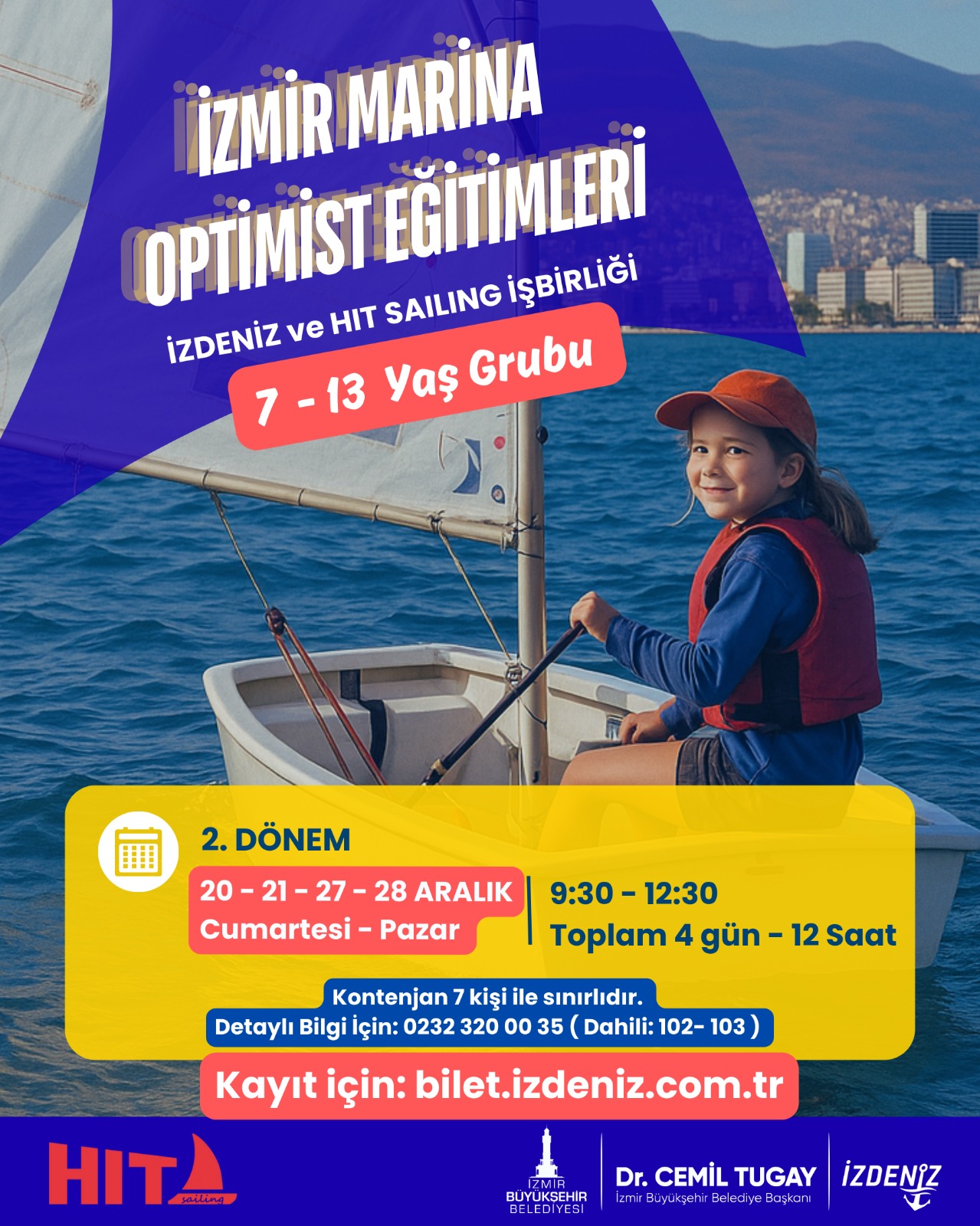İzmir Marina'da yetişkinler ve çocuklar için kış dönemi yelken eğitimleri