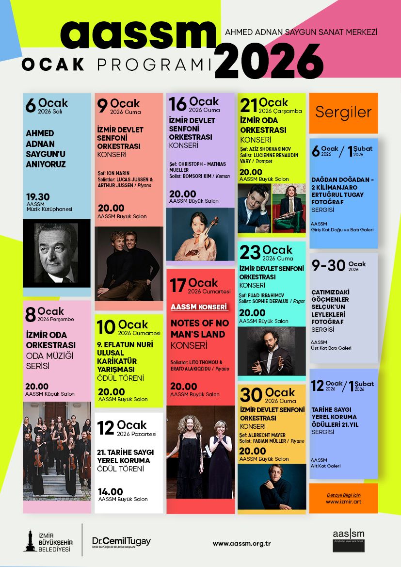 Ahmed Adnan Saygun Sanat Merkezi etkinlikleri 2026 Ocak takvimi açıklandı!
