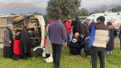 Aydın işçi servisi kazası can pazarı yarattı. Sultanhisar’da minibüsün devrilmesi