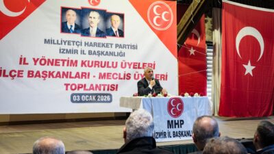 MHP İzmir İstişare Toplantısı’nda konuşan İl Başkanı Veysel Şahin, Terörsüz