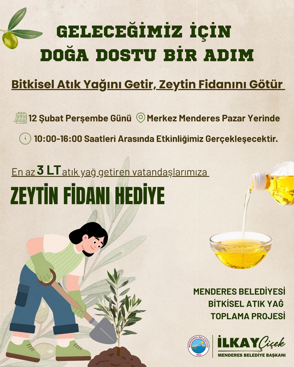 Menderes Belediyesi atık yağ kampanyası başlattı. 3 litre atık yağ