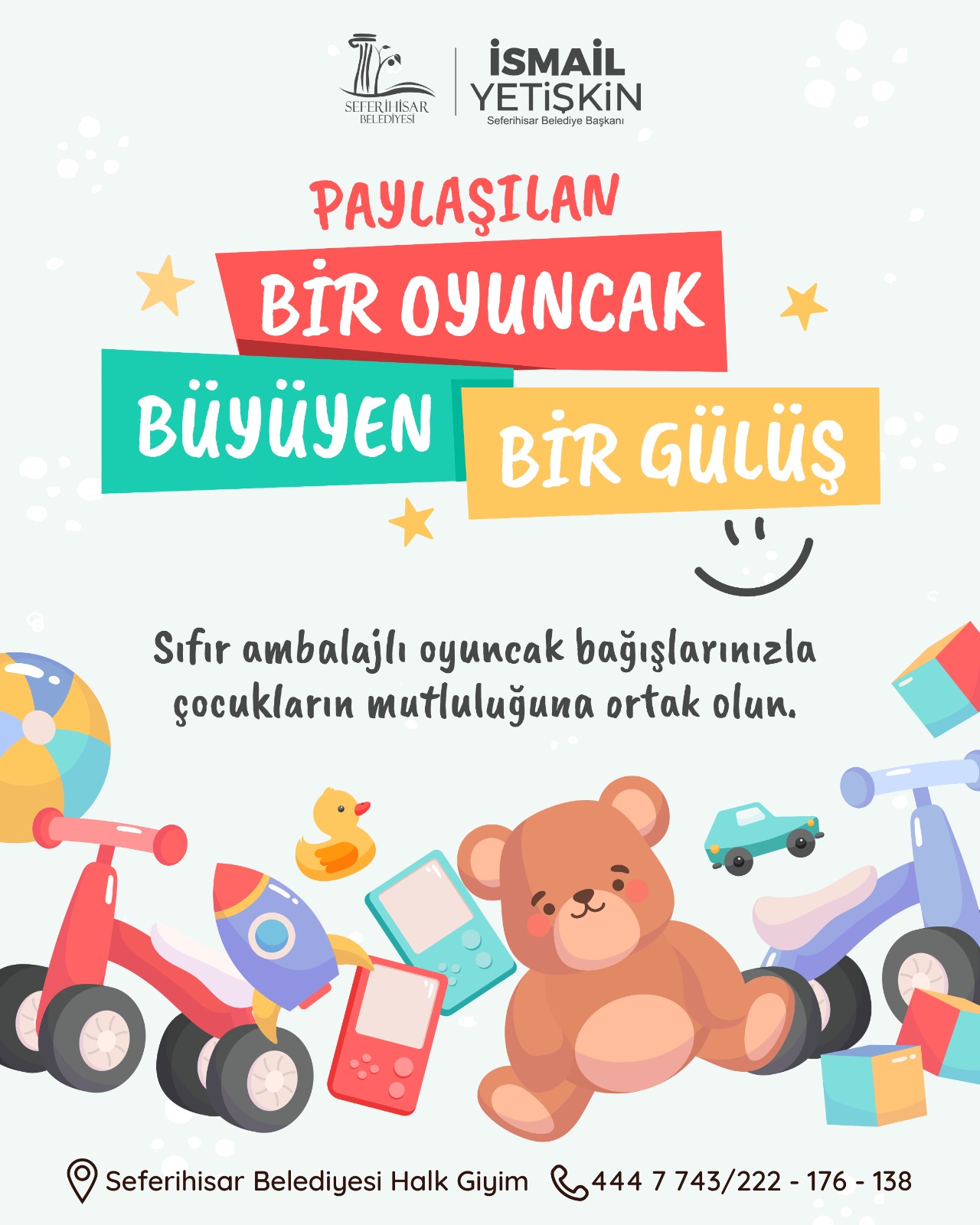 Seferihisar oyuncak bağışı kampanyası başladı! Sıfır ve ambalajlı oyuncakları Halk