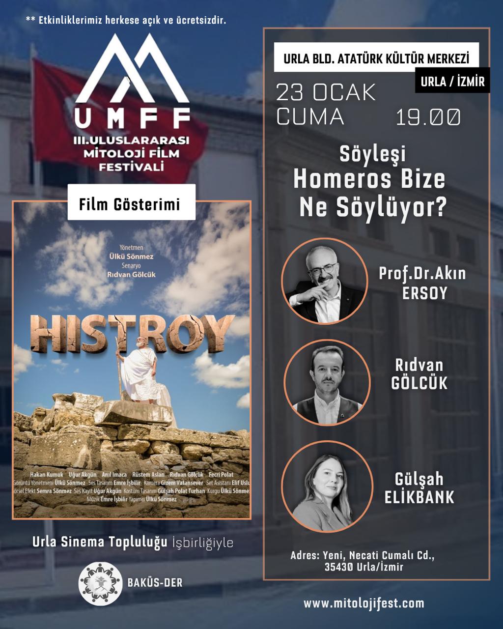 Urla Mitoloji Film Festivali heyecanı başlıyor! 23 Ocak’ta ücretsiz film