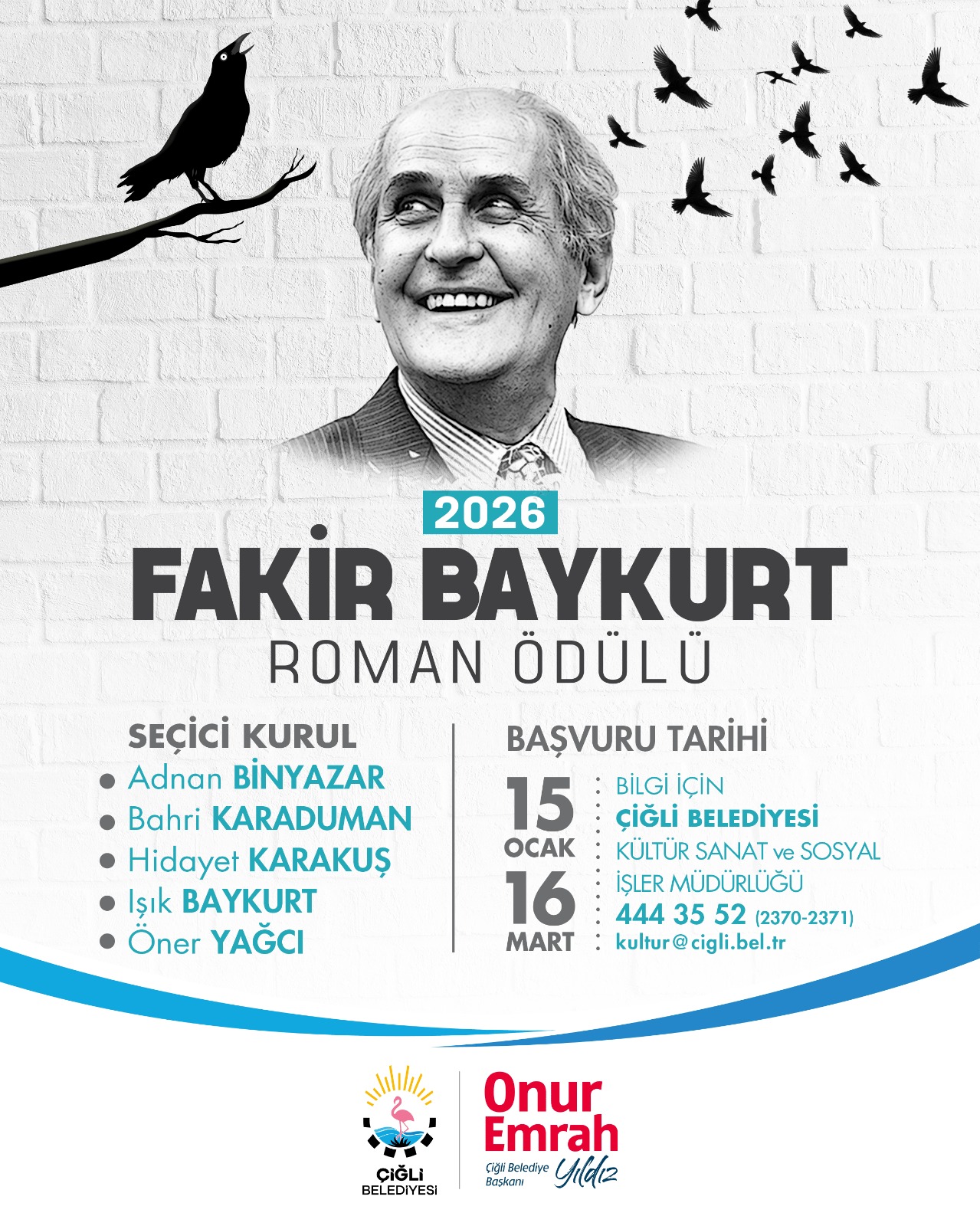 Çiğli Belediyesi'nin düzenlediği 7. Fakir Baykurt Roman Ödülü için başvurular