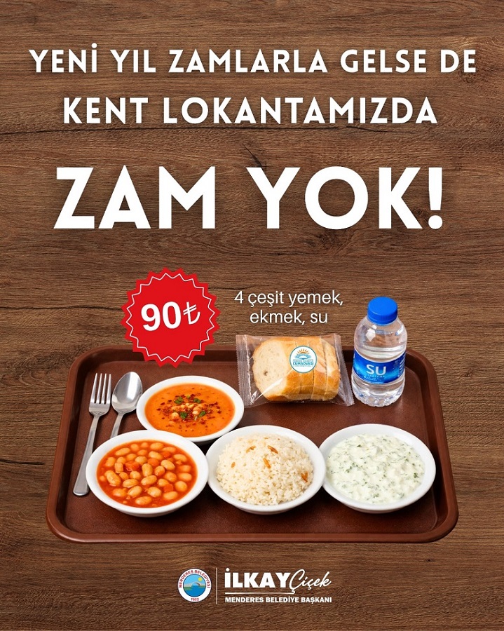 Menderes Belediyesi Kent Lokantası uygun fiyatlı yemek servisi*