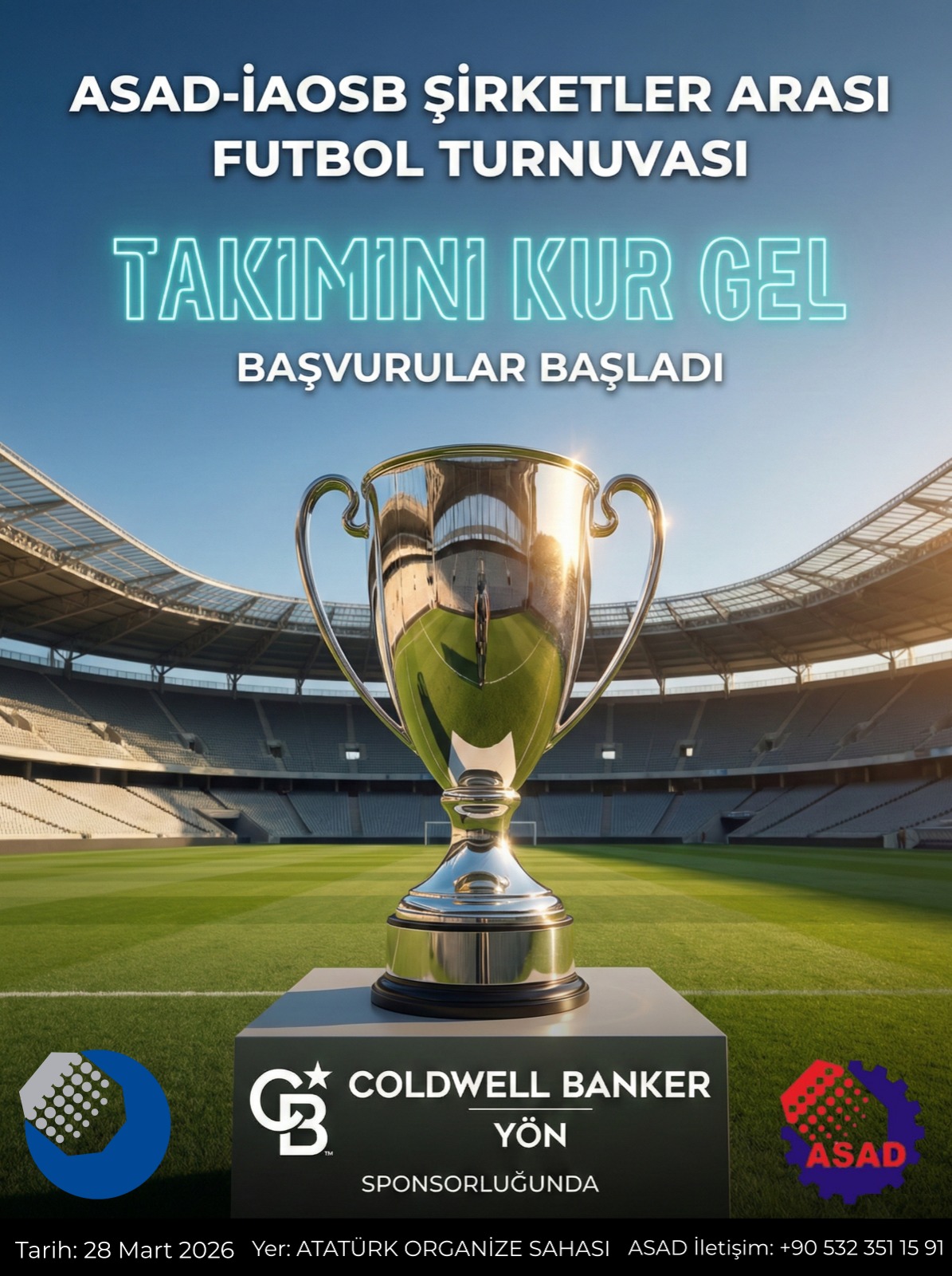 İAOSB Futbol Turnuvası 28 Mart'ta başlıyor! CB Yön Gayrimenkul ana
