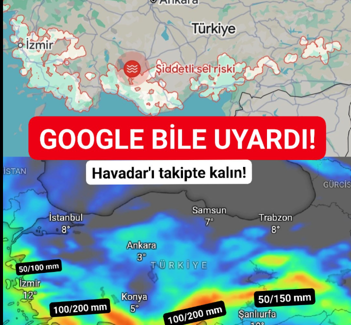 Sel Riski Uyarısı Geldi! Google Bile Alarm Verdi: 13 Şehirde Perşembe ve Cuma Kabusu! Google'dan 1 saat önce gelen son dakika sel riski uyarısı!