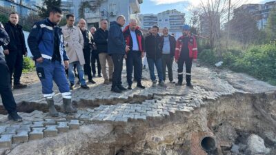 Menemen Belediyesi MAKUR ekipleri sel ve istinat duvarı çökmesine karşı