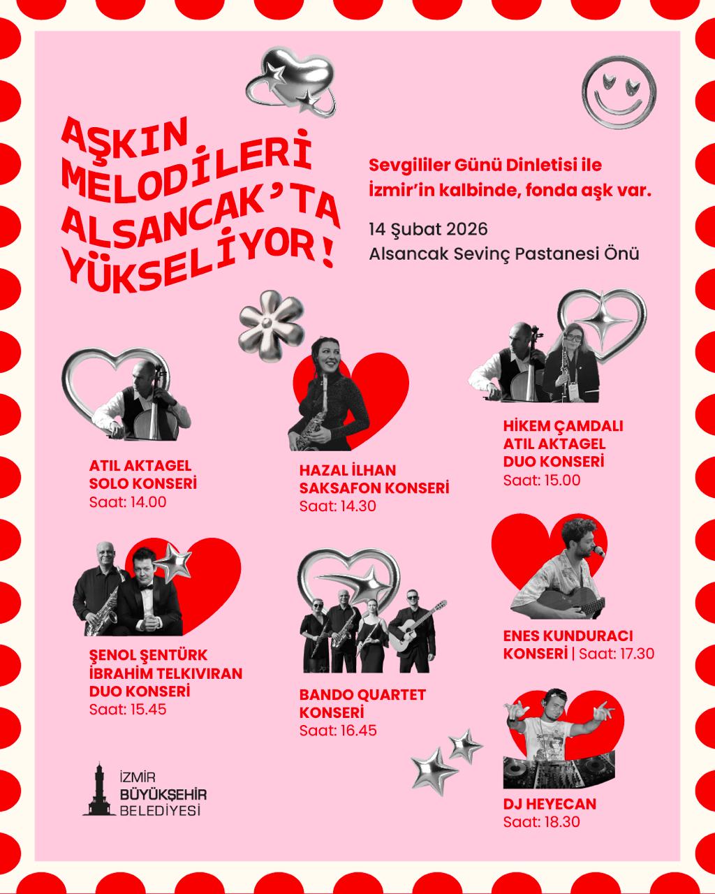 Alsancak'ta aşkın melodileri yükseliyor! 14 Şubat Sevgililer Günü'nde İzmir Büyükşehir