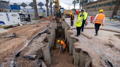 Alsancak Liman bölgesinde İZSU tarafından yürütülen dev altyapı çalışmasıyla su